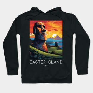 A Pop Art Travel Print of Easter Island - Chile Hoodie